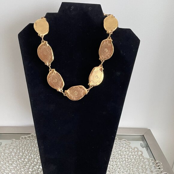 Vintage Champagne Mabe Pearl Gold and Rhinestone Choker Necklace - Picture 3 of 4